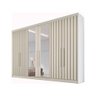 Guarda-roupa Casal com Espelho 6 Portas 6 Gavetas Móveis Europa Ripado Potente Off White - 1