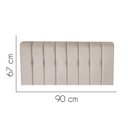 Ver imagem 2 de Painel Estofada Kiara 90cm Solteiro Box Quarto Corino Bege - Ahazzo Móveis