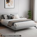 Ver imagem 2 de Cama Queen Base Box Pés Ferro 176cm Emma Linho Cinza Claro - Nexta Casa