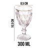Taça de Vidro com Borda Dourada Diamond Cor Transparente Água 300ml Class Home - 2
