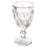 Taça de Vidro com Borda Dourada Diamond Cor Transparente Água 300ml Class Home - 1