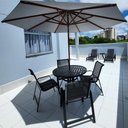 Ver imagem 2 de Kit 2 Chaises 1 Mesa 4 Cadeiras 1 Mesinha Ombrelone com Base Preto