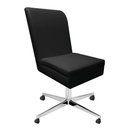 Ver imagem 3 de Kit 02 Cadeira Ana Giratória Metal Com Rodízio Suede Preto E Corino Branco