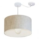 Ver imagem 3 de Lustre Pendente Cilíndrico com Desvio Md-4234 Cúpula em Tecido 60x30cm Rustico Bege - Bivolt