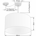 Ver imagem 2 de Lustre Pendente Cilíndrico com Desvio Md-4234 Cúpula em Tecido 60x30cm Rustico Bege - Bivolt