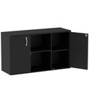 Ver imagem 2 de Armário Baixo Credenza PE25 Pandin 121,50 cm (largura) em MDP Cor Liso Preto com Duas portas