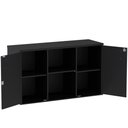 Ver imagem 3 de Armário Baixo Credenza PE25 Pandin 121,50 cm (largura) em MDP Cor Liso Preto com Duas portas