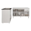 Ver imagem 4 de Armário Gabinete Camila 138 Cm com Tampo Tampão e Balcão Evelyn para Cooktop 4 Bocas Branco