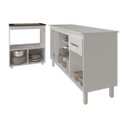 Ver imagem 5 de Armário Gabinete Camila 138 Cm com Tampo Tampão e Balcão Evelyn para Cooktop 4 Bocas Branco