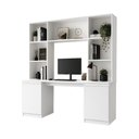 Ver imagem 1 de Mesa de Pc/Home Office 2 Portas 5 Prateleiras Escrivaninha Smart Multimóveis MP6105 Branco