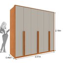 Ver imagem 3 de Guarda Roupa Casal 6 Portas 6 Gavetas 201cm Dubai Yescasa Marrom/Cinamomo/Off White