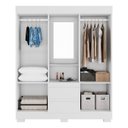 Ver imagem 3 de Guarda Roupa Solteiro C/espelho Isabely 4 Portas Branco Acp Móveis