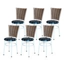 Ver imagem 1 de 6 Cadeiras para Mesa Branca Hawai Avelã Assento Floral:floral Preto