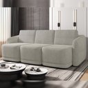 Ver imagem 2 de Sofá Cama para Sala de Estar 3 Lugares 236cm Montserrat K01 Bouclê Bege - Lyam Decor