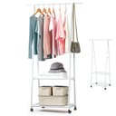 Ver imagem 1 de Arara Roupas Sapatos Cabideiro Sapateira Organizador C Rodas Multifuncoes Closet Casa Lavanderia