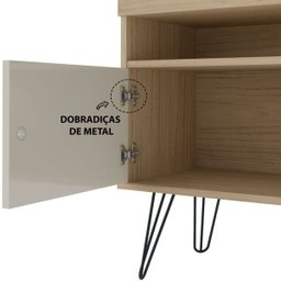 Rack para Tv até 60 Polegadas Liberty 4 Portas Carvalho/off White - Artely - 6