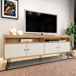 Rack para Tv até 60 Polegadas Liberty 4 Portas Carvalho/off White - Artely - 1