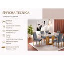 Ver imagem 6 de Conjunto Sala de Jantar 6 Lugares Barcelona 1.60x90 Mesa e Cadeiras Madeira Maciça Móveis Mundial