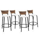 Ver imagem 1 de Kit 4 Bancos para Bancada Cozinha Gourmet Junco Cappuccino Balcão Ilha Banqueta 60cm Itagold
