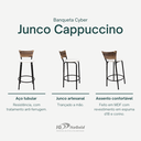 Ver imagem 3 de Kit 4 Bancos para Bancada Cozinha Gourmet Junco Cappuccino Balcão Ilha Banqueta 60cm Itagold