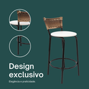 Ver imagem 4 de Kit 4 Bancos para Bancada Cozinha Gourmet Junco Cappuccino Balcão Ilha Banqueta 60cm Itagold