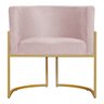 Poltrona Decorativa Sala de Estar Luana Base Gold Suede - 6