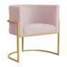 Poltrona Decorativa Sala de Estar Luana Base Gold Suede - 1