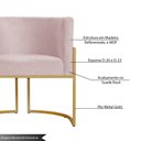 Ver imagem 3 de Poltrona Decorativa Sala de Estar Luana Base Gold Suede