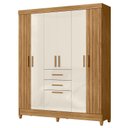 Ver imagem 1 de Guarda Roupa Solteiro Ambiente Malta 7 Portas Freijó Off White - Moval