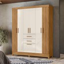 Ver imagem 5 de Guarda Roupa Solteiro Ambiente Malta 7 Portas Freijó Off White - Moval