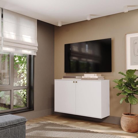 Rack Suspenso p/ TV até 50 pol. Branco Celeste Kappesberg