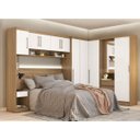 Ver imagem 1 de Guarda-Roupa Modulado Módena Composição 18 Casal 77018 Amêndola Touch / Branco Demóbile