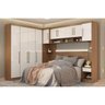 Guarda-Roupa Modulado Módena Composição 1 Casal 77001 Amêndola Touch / Branco Demóbile - 1