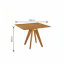 Ver imagem 3 de Conjunto Sala de Jantar Mesa Liz Quadrada Tampo Amadeirado 4 Cadeiras Riviera Cinamomo/Creme