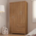 Ver imagem 1 de Guarda Roupa Solteiro 4 Portas e 2 Gavetas Lótus - Amêndola Touch