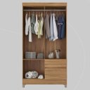 Ver imagem 3 de Guarda Roupa Solteiro 4 Portas e 2 Gavetas Lótus - Amêndola Touch