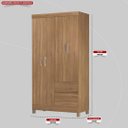 Ver imagem 2 de Guarda Roupa Solteiro 4 Portas e 2 Gavetas Lótus - Amêndola Touch