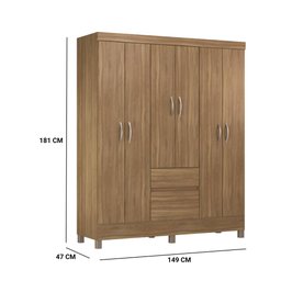 Guarda Roupa Casal Flash Ii 6 Portas 2 Gavetas Amendola Bnn Decor - 6