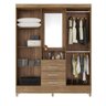 Guarda-Roupa Casal 4 Portas Capelinha Pérsia com Espelho 43220 Amêndola Touch Demóbile - 3