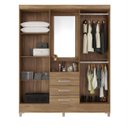 Ver imagem 3 de Guarda-Roupa Casal 4 Portas Capelinha Pérsia com Espelho 43220 Amêndola Touch Demóbile