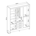 Ver imagem 4 de Guarda-Roupa Casal 4 Portas Capelinha Pérsia com Espelho 43220 Amêndola Touch Demóbile