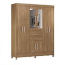 Ver imagem 1 de Guarda-Roupa Casal 8 Portas Munique com Espelho 82060El Amêndola Touch Demóbile