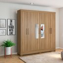Ver imagem 4 de Guarda-Roupa Casal 6 Portas Prático com Espelho 63020El Amêndola Touch Demóbile