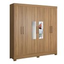Ver imagem 1 de Guarda-Roupa Casal 6 Portas Prático com Espelho 63020El Amêndola Touch Demóbile