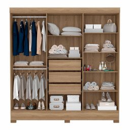 Guarda-Roupa Casal 6 Portas Prático com Espelho 63020El Amêndola Touch Demóbile - 3