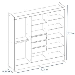 Guarda-Roupa Casal 6 Portas Prático com Espelho 63020El Amêndola Touch Demóbile - 5