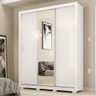 Guarda Roupa Casal 3 Portas com Espelho e 2 Gavetas Vero - Branco - 1