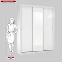 Ver imagem 4 de Guarda Roupa Casal 3 Portas com Espelho e 2 Gavetas Vero - Branco