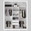 Ver imagem 3 de Guarda Roupa Casal 3 Portas com Espelho e 2 Gavetas Vero - Branco