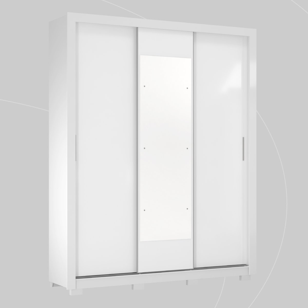 Guarda Roupa Casal 3 Portas com Espelho e 2 Gavetas Vero - Branco - 9